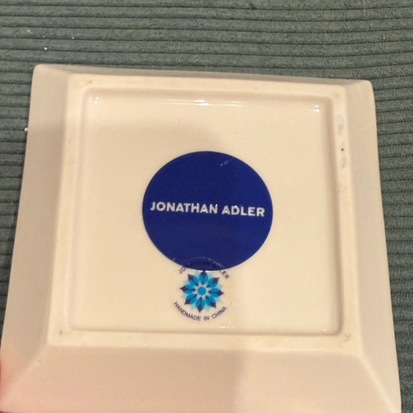 Jonathan Adler Full Dose Square Trinket Tray smoking lips with gold accents - Picture 5 of 7